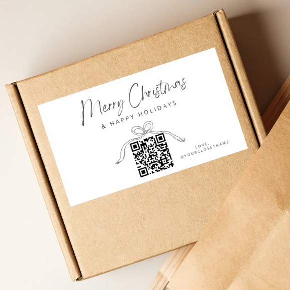 50 Personalized Christmas QR Code Large Stickers - Picture 2 of 6